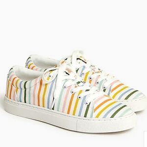 NIB J. Crew Printed Canvas Striped Sneakers